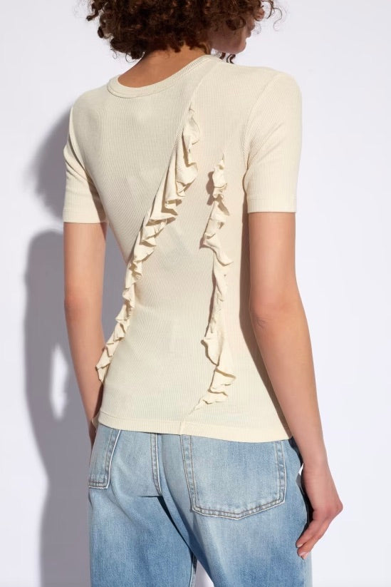 Ribbed Ruffled T-shirt