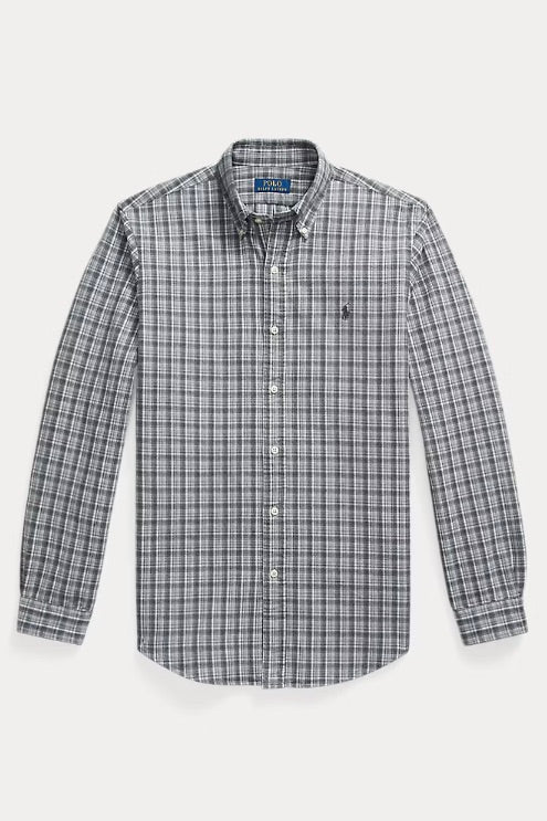 Custom Fit Brushed Oxford Shirt Grey Heather Multi