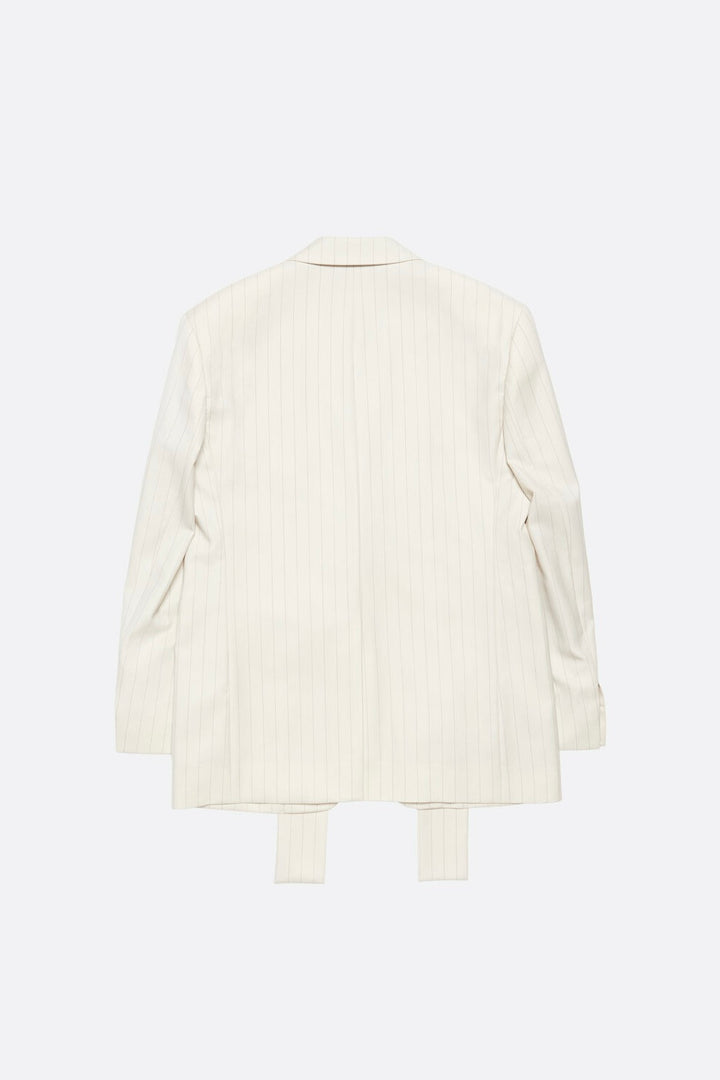 Pinstripe Blazer with Scarf