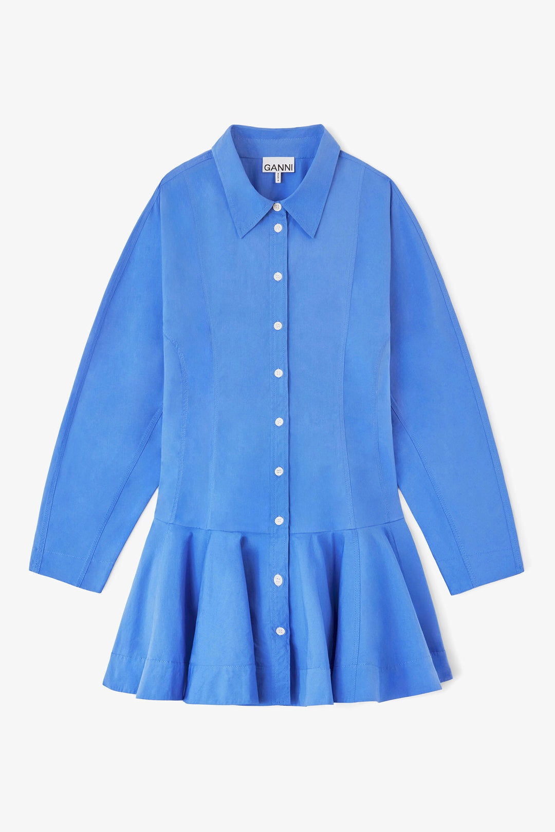 Stretch Cotton Mini Shirt Dress Marina