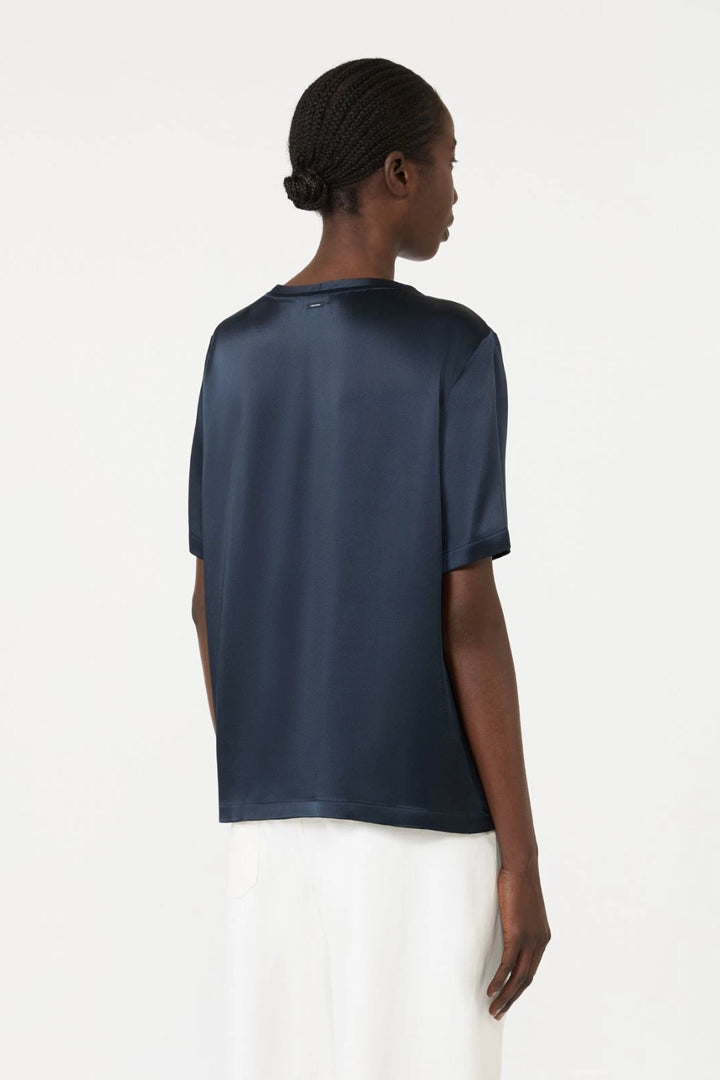 Viscose Satin Blouse Midnight Blue