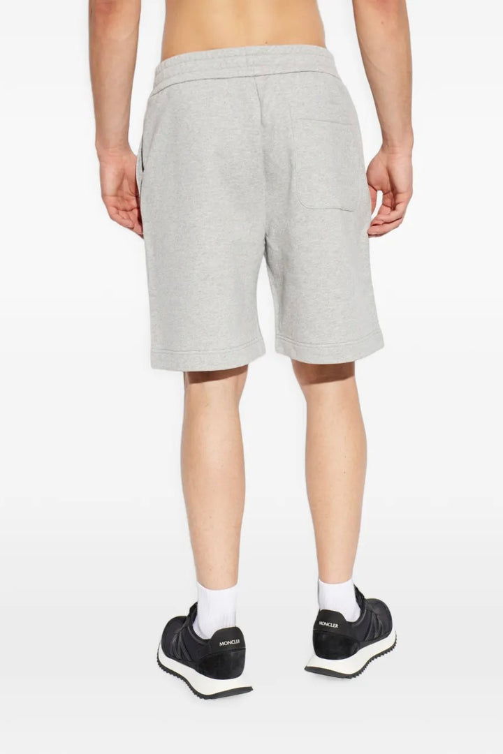 Logo-patch Cotton Shorts Light Grey