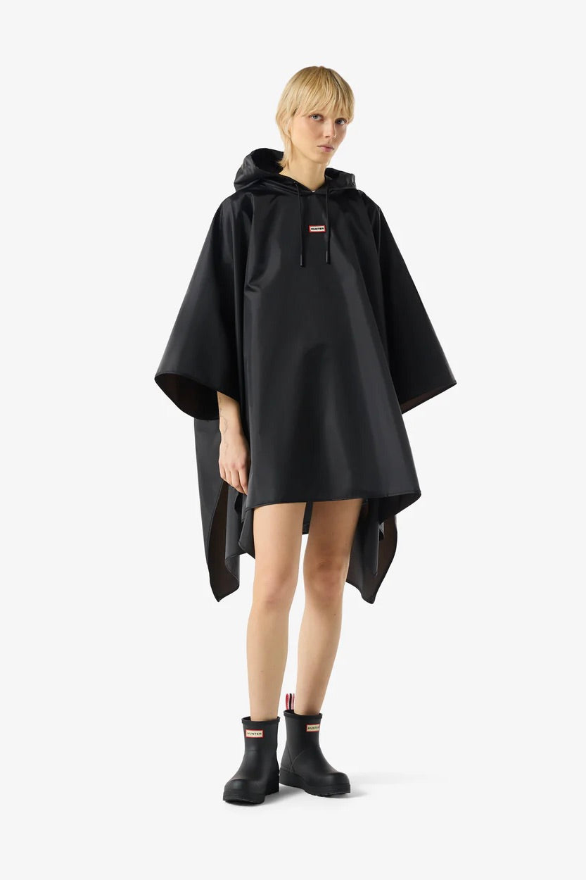 Unisex Packable Poncho Black