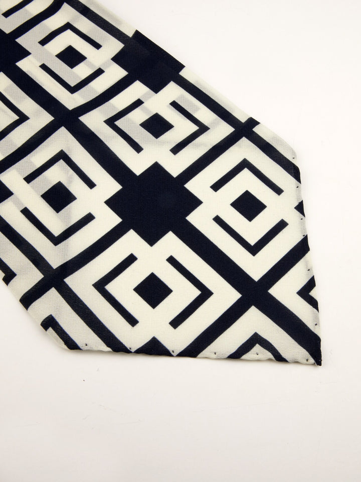PRINTED SILK ASCOT Indigo