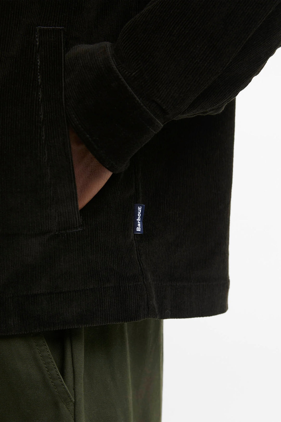 Barbour Tartan Trim Cotton Overshirt Olive