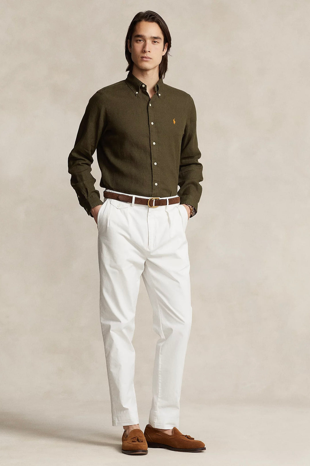 POLO RALPH LAUREN - Custom Fit Linen Shirt Armadillo - Dale