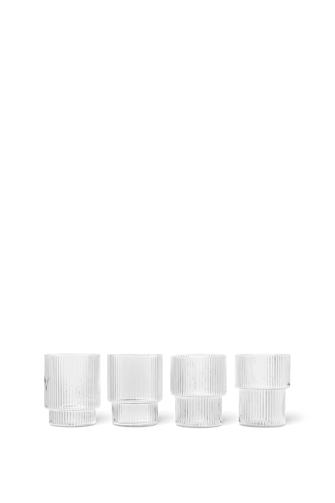 ferm LIVING Ripple Glasses Clear - Set of 4 - Dale