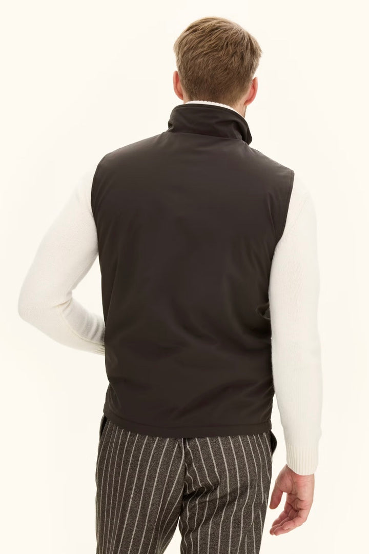 Reversible Padded Vest Walnut Beige