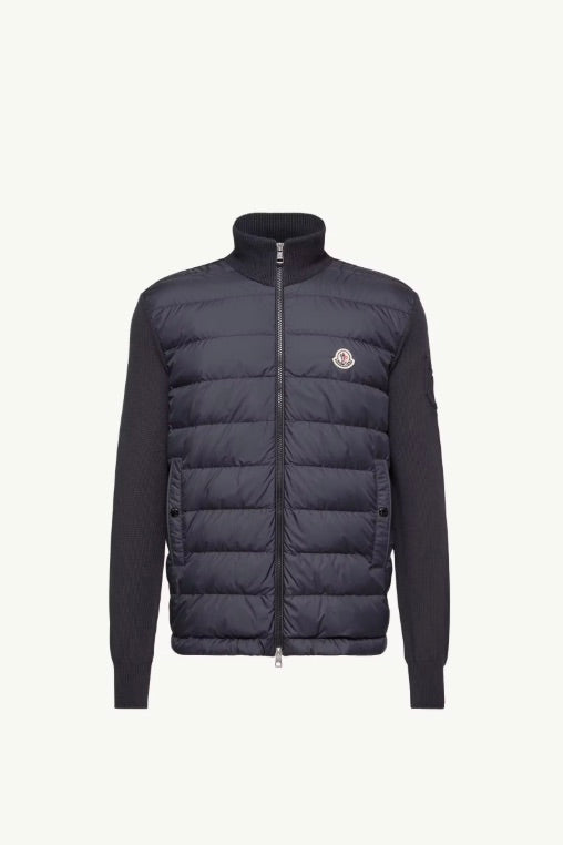 MONCLER Padded Zip-Up Cotton Cardigan Dark Blue - Dale