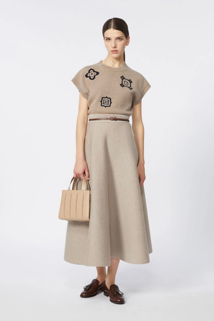 Full Tech Wool Skirt Sand