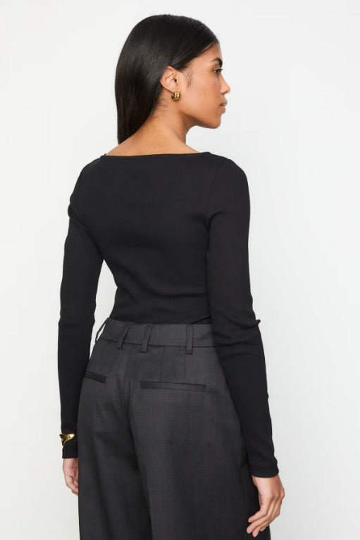 Petronella Rib Boatneck Black