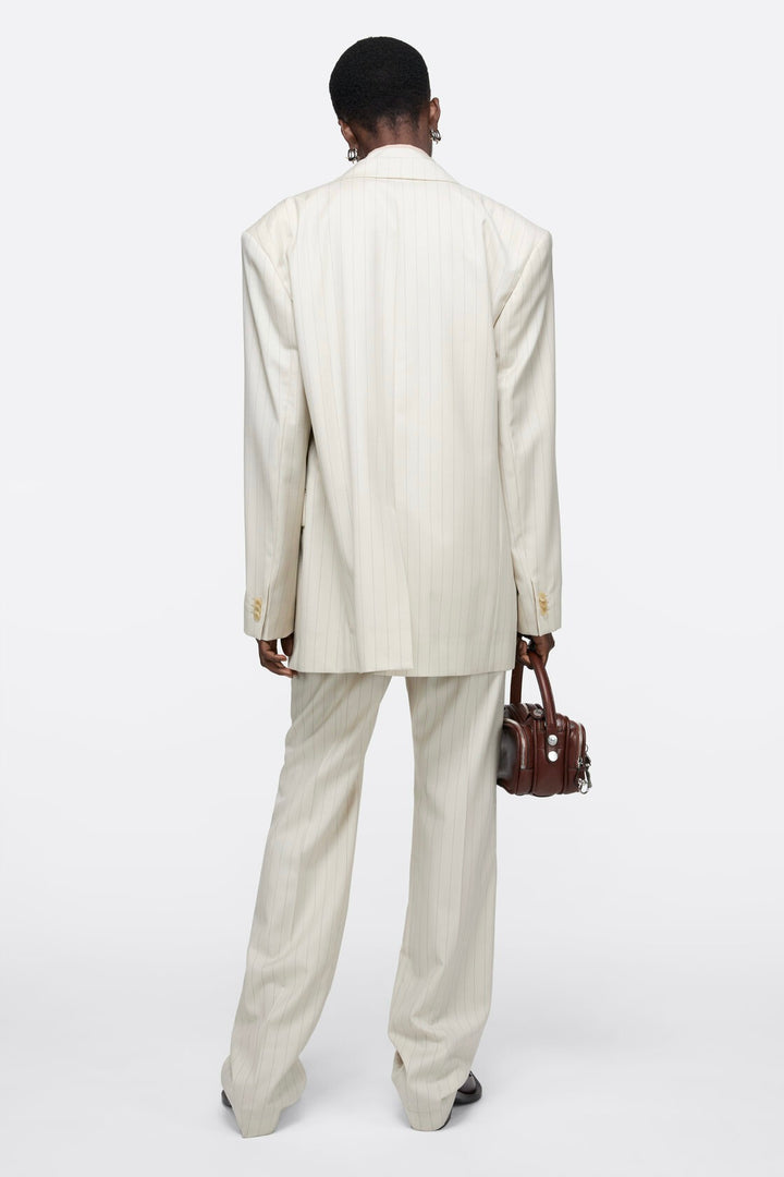 Pinstripe Blazer with Scarf