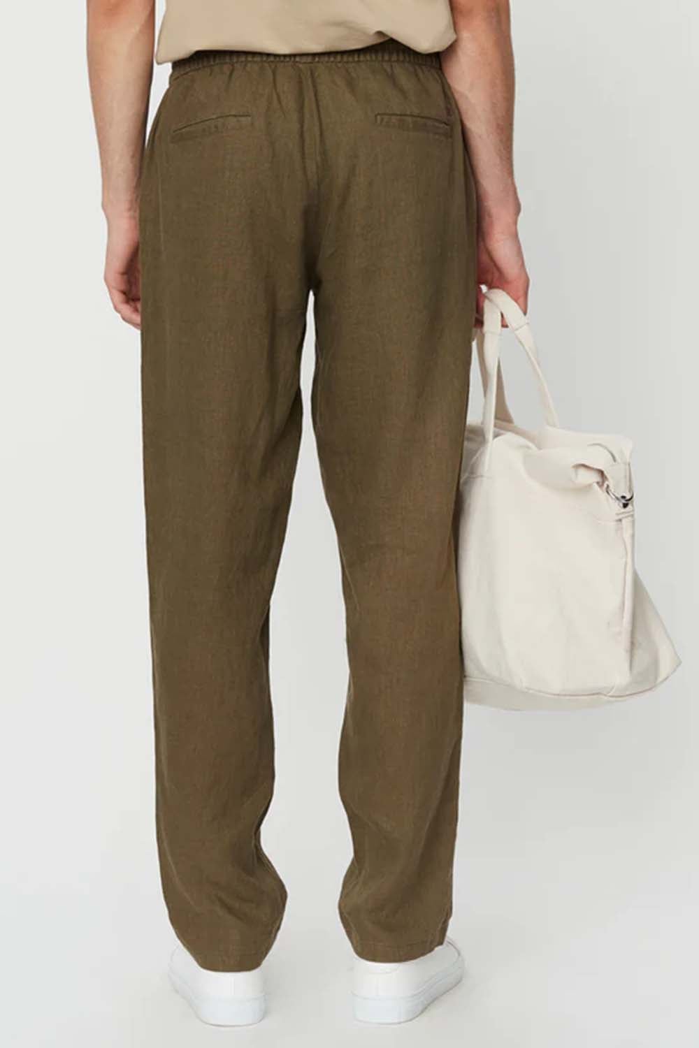 Patrick Linen Pants Olive Night