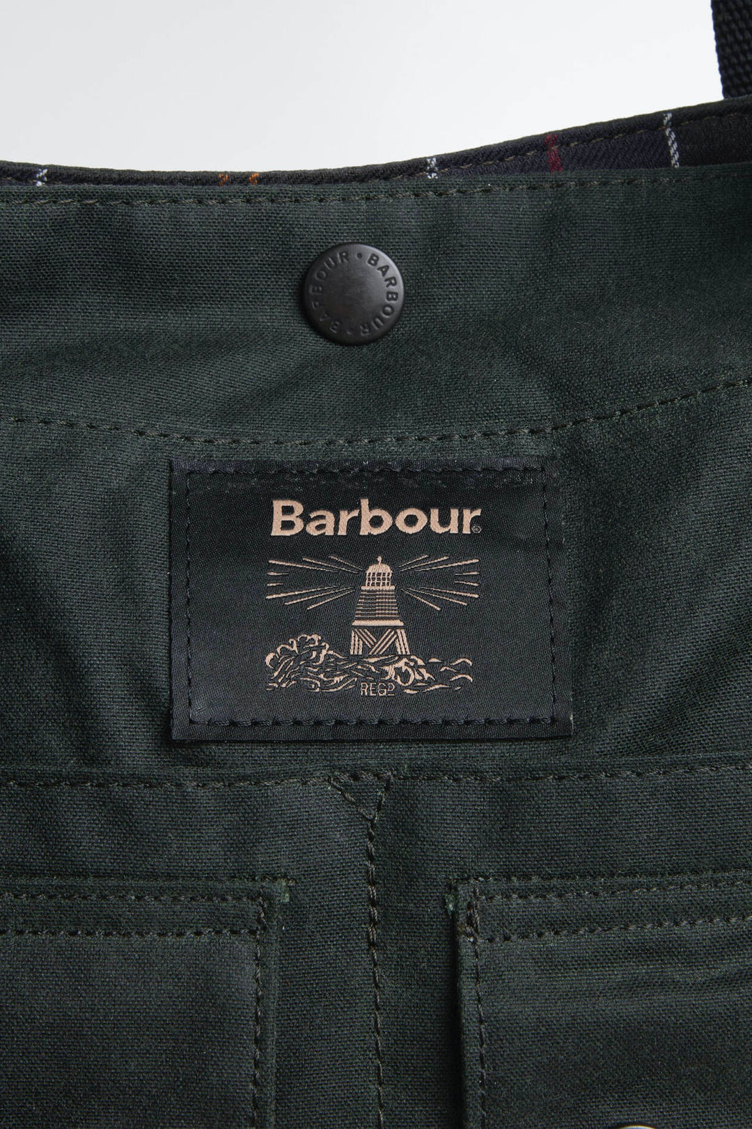 Barbour Field Waxed Tote Bag Sage