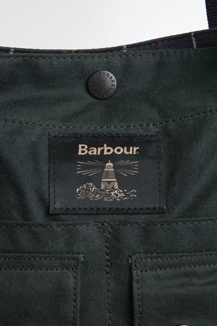 Barbour Field Waxed Tote Bag Sage