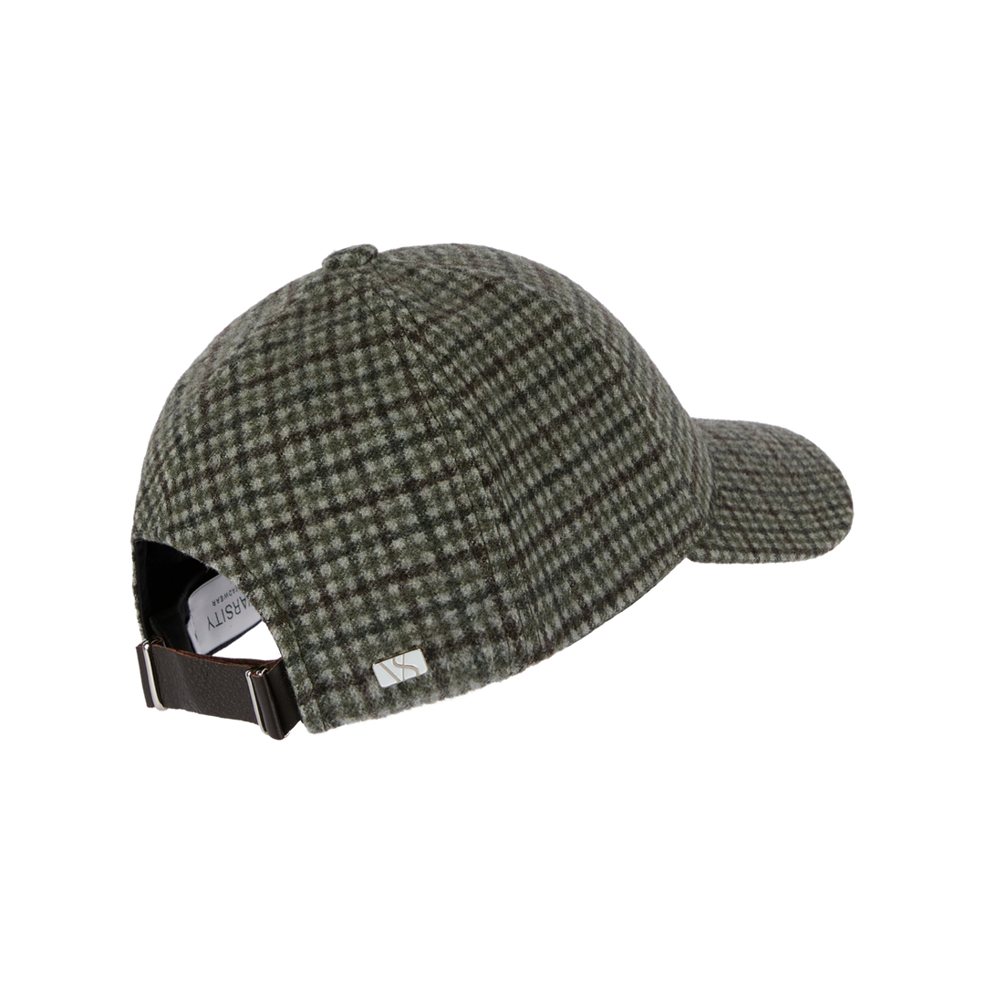Wool Cap Checker Olive