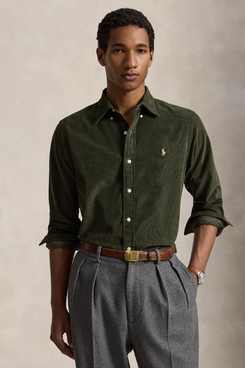 Custom Fit Corduroy Shirt Company Olive
