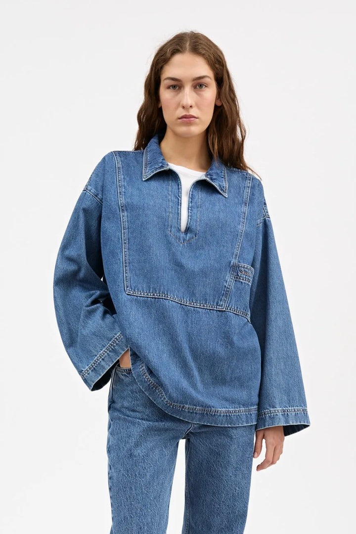 Norma Blouse Slouchy Blue
