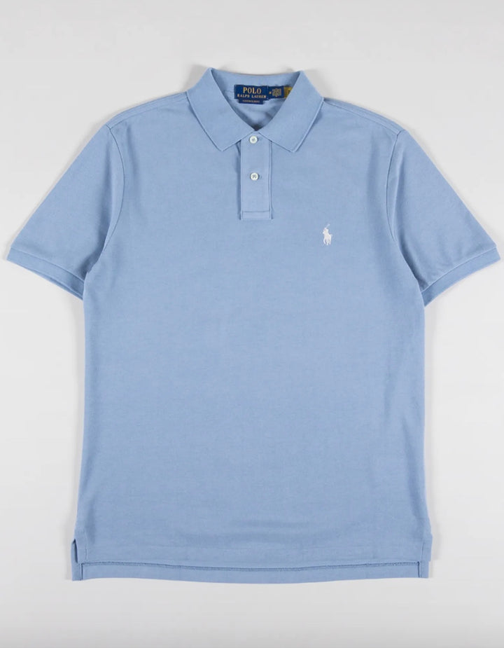 Basic Mesh Short Sleeve Polo Shirt Vessel Blue