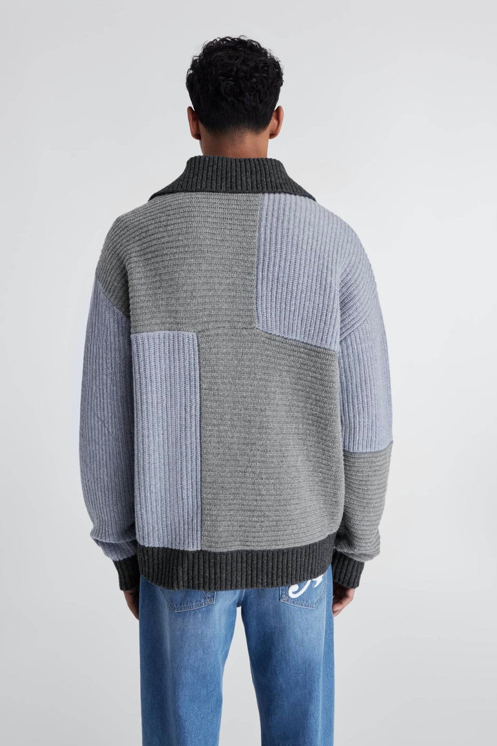 Franco Patch Cardigan Grey Melange