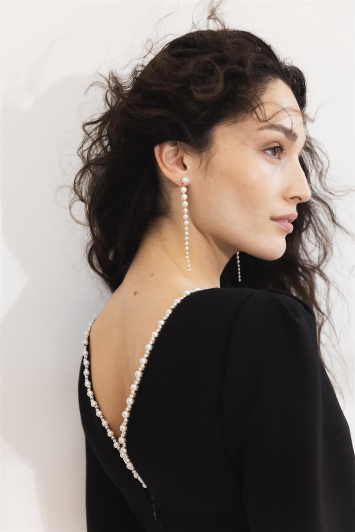 Nathalie Pearl Dress Black