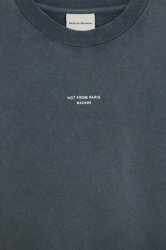 Washed Classic Slogan Sweatshirt Dark Grey