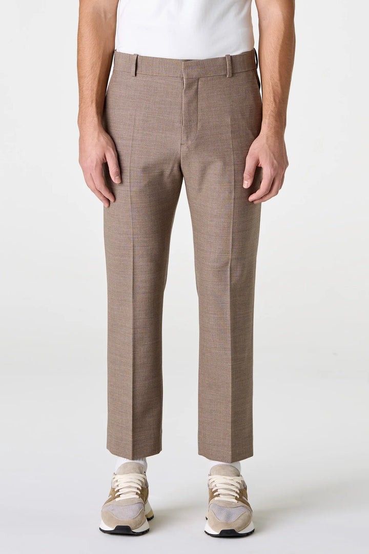 Stretch Wool Trousers Beige Melange