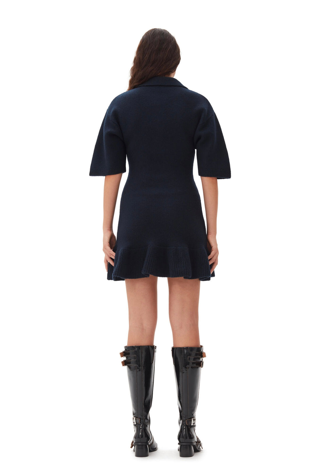 Boiled Wool Mini Dress