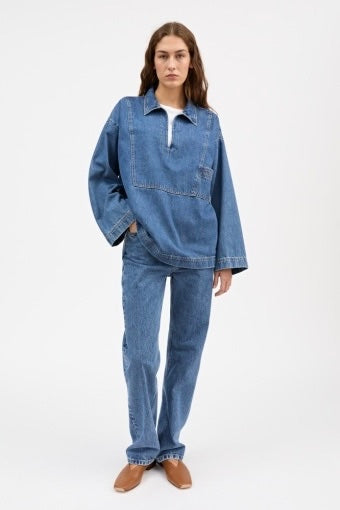 Norma Blouse Slouchy Blue