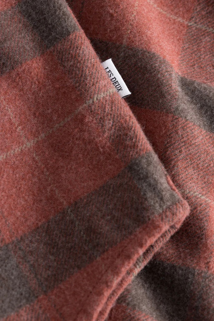 Lennon Flannel Check	Overshirt Coffee Brown/Fired Brick