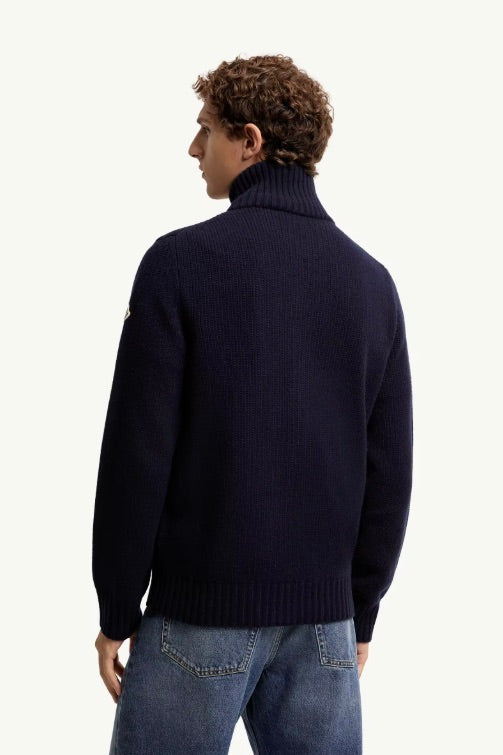 Wool & Cashmere Blend Cardigan Dark Blue
