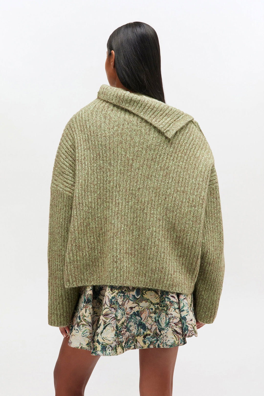 GANNI Melange Brushed Mohair Oversized Sweater - Dale