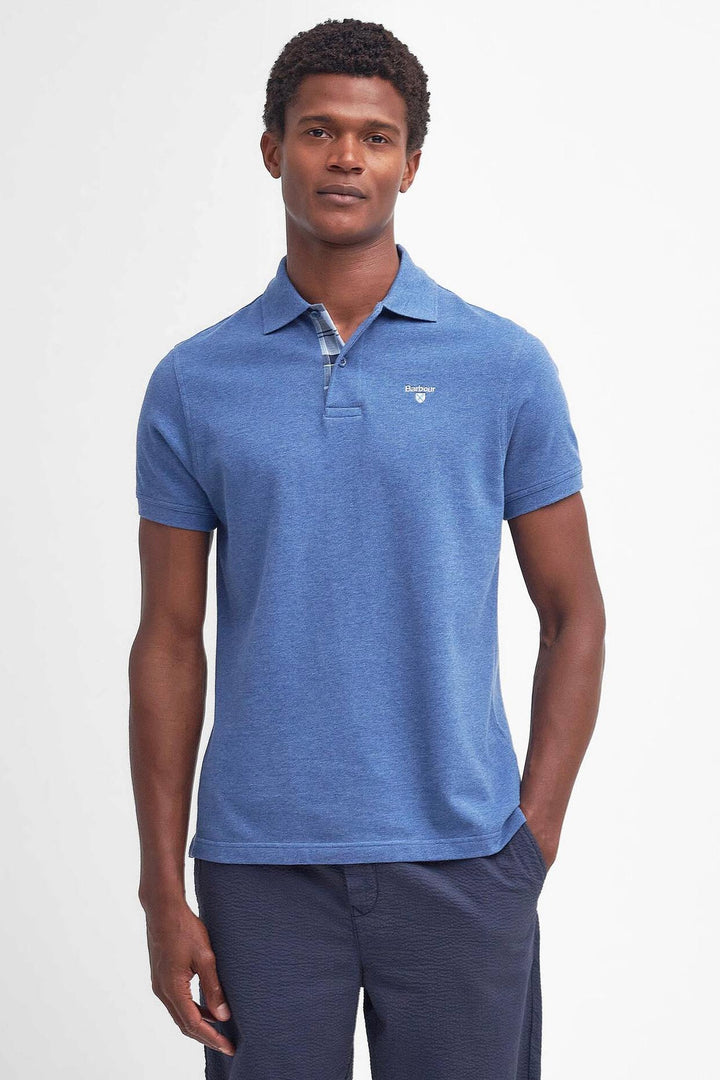 BARBOUR Tartan Pique Polo Dark Chambray - Dale