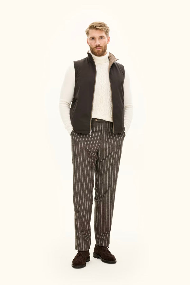 Reversible Padded Vest Walnut Beige