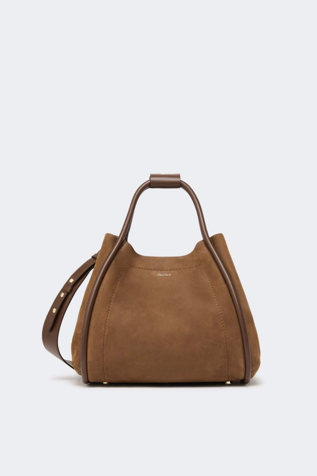 Small Nubuck Leather Marine Bag Dark Brown