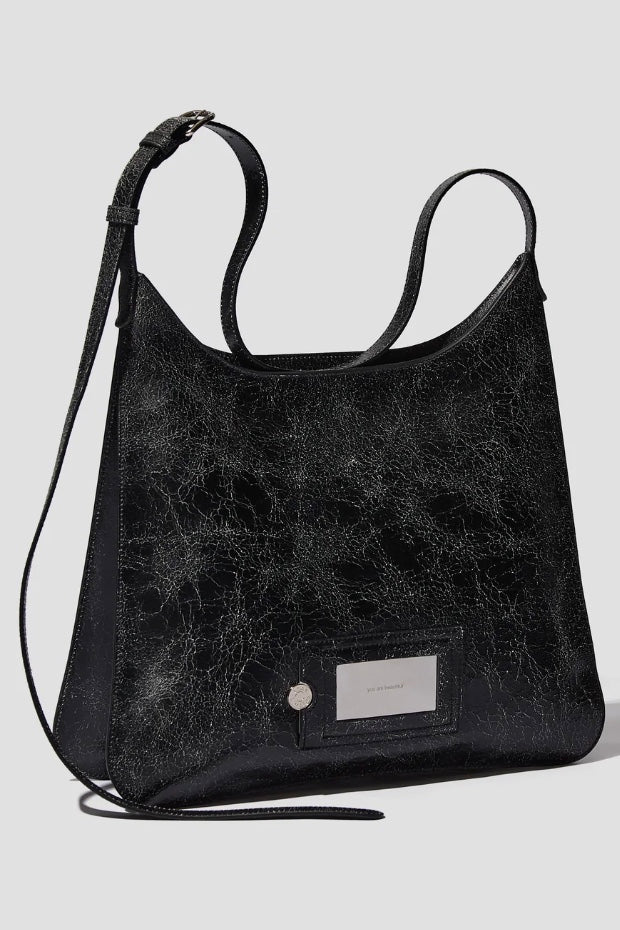 Flat Shoulder Bag Black