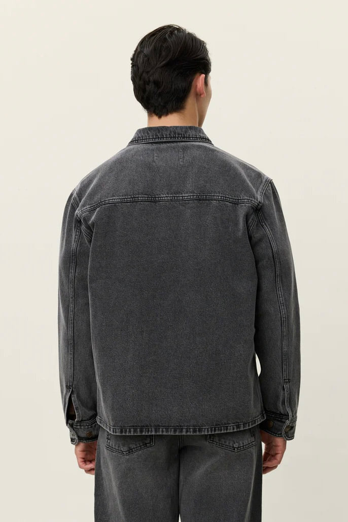 LES DEUX Loan Washed Overshirt Grey Washed Denim - Dale