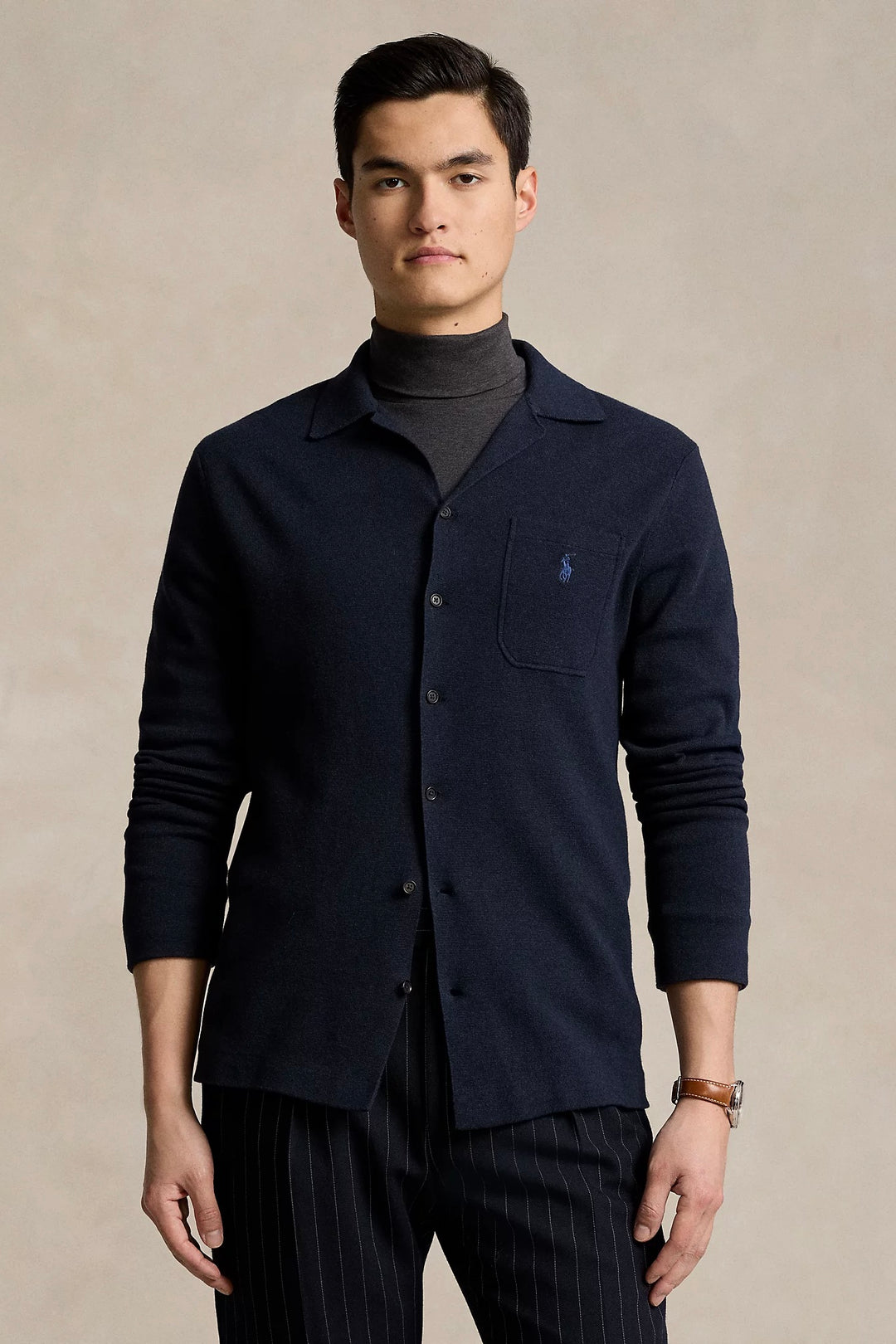 Cotton Camp-Collar Jumper Navy