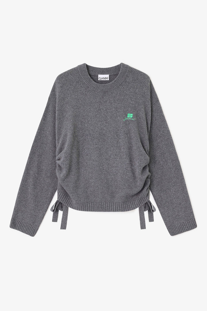 Future Wool Mix Oversized O-Neck Charcoal Grey