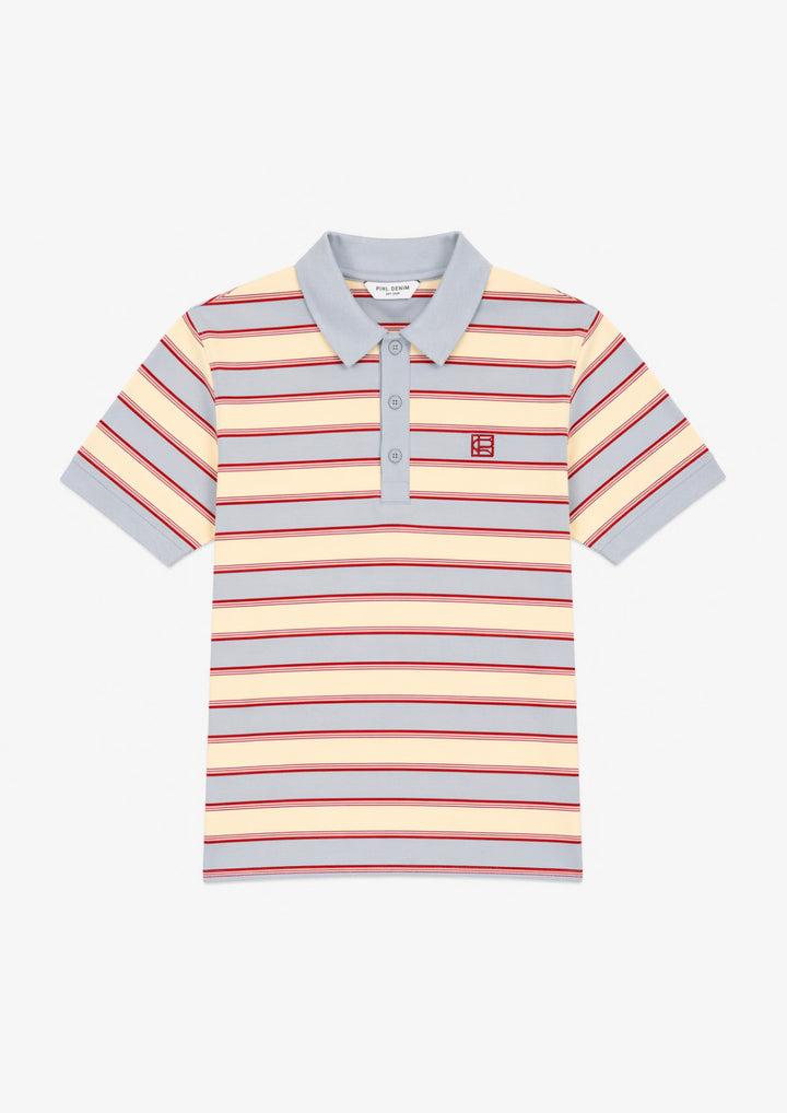Evelyn Polo Tee Ocean Stripe