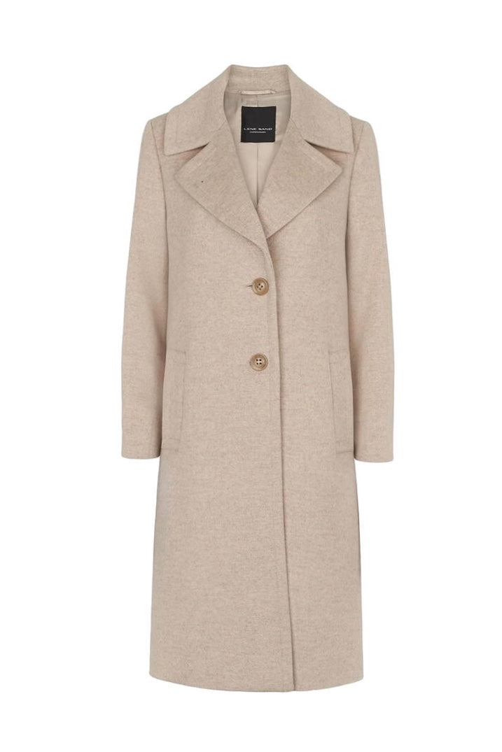 Cashmere Coat W - Clareta Belt Midi Champagne Beige