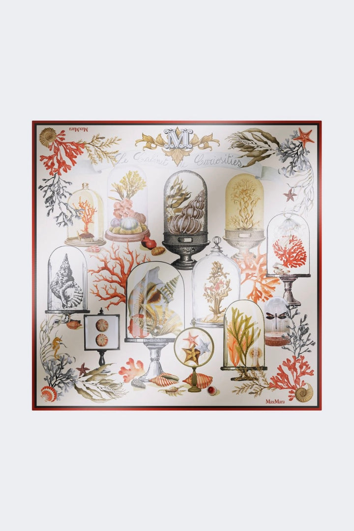 Printed Silk Oversized Scarf Beige