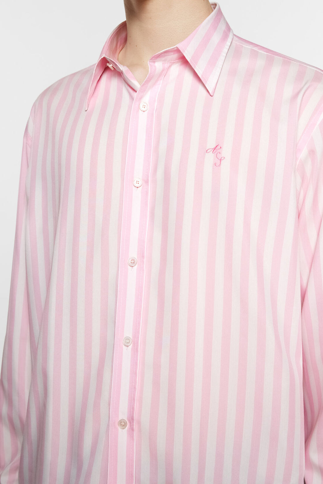 STRIPE BUTTON-UP SHIRT PINK