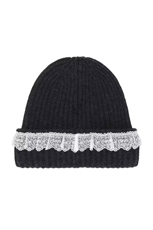 Compact Wool Lace Beanie Phantom