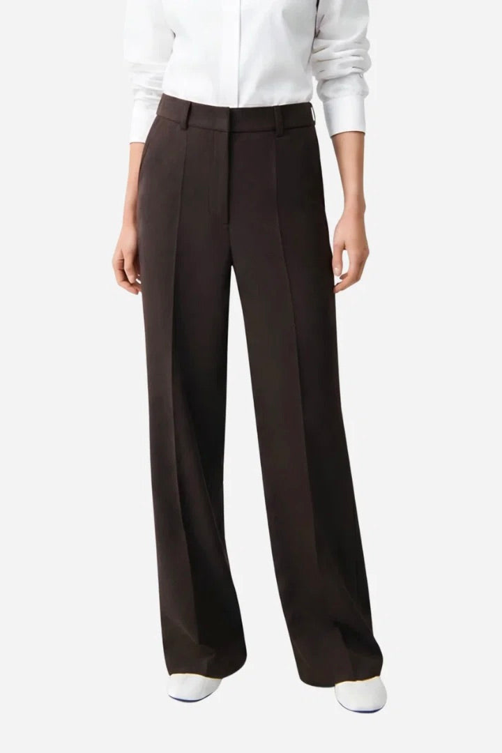 Amelie Structured Wool Pants Black Bark