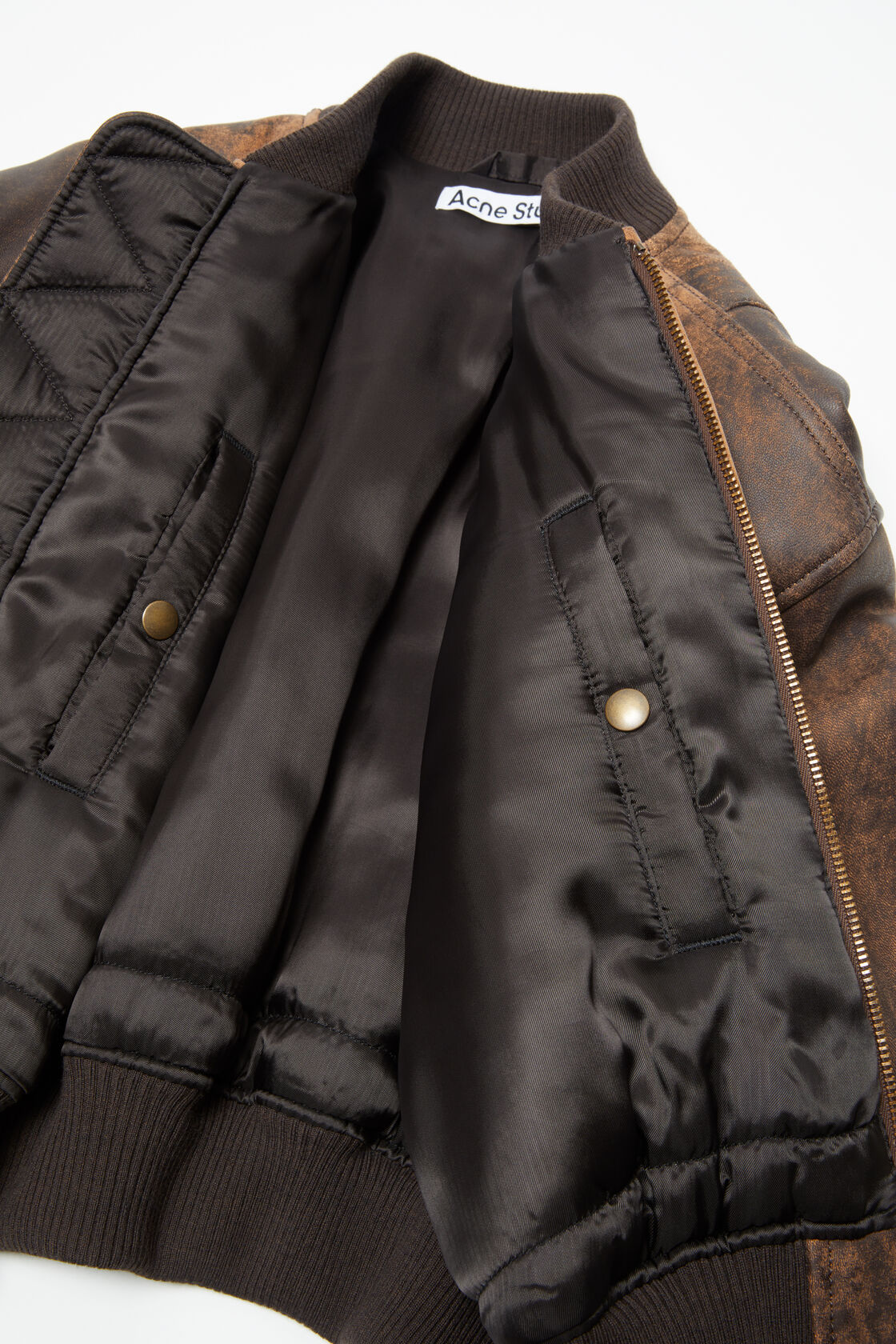 ACNE STUDIOS | Leather Bomber Jacket Brown | Dale