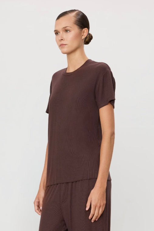 Short Sleeve Boyfriend T-shirt Espresso