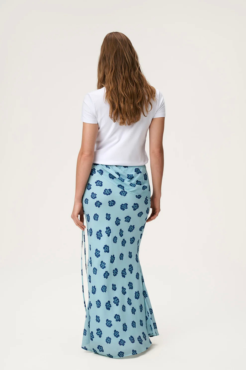 Elba Maxi Skirt Turquoise Flower