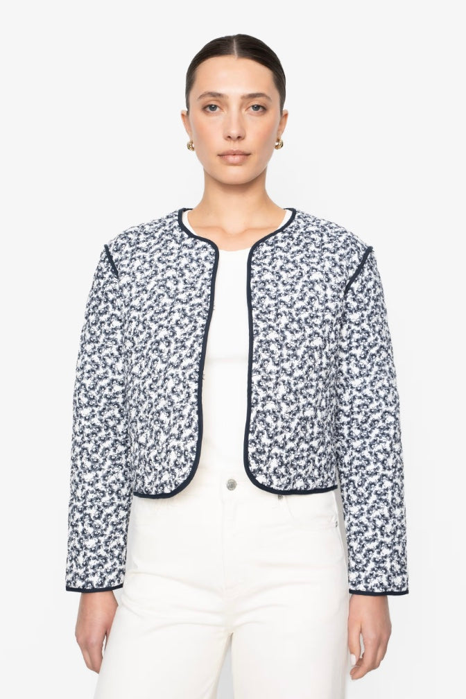 Elvera Jacket Navy Rosehip Print