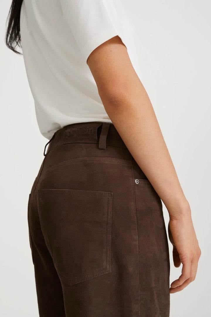 Victory Suede Trousers Pebble Brown
